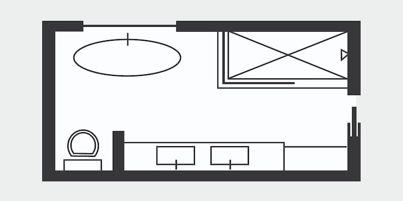 master bathroom layout dimensions